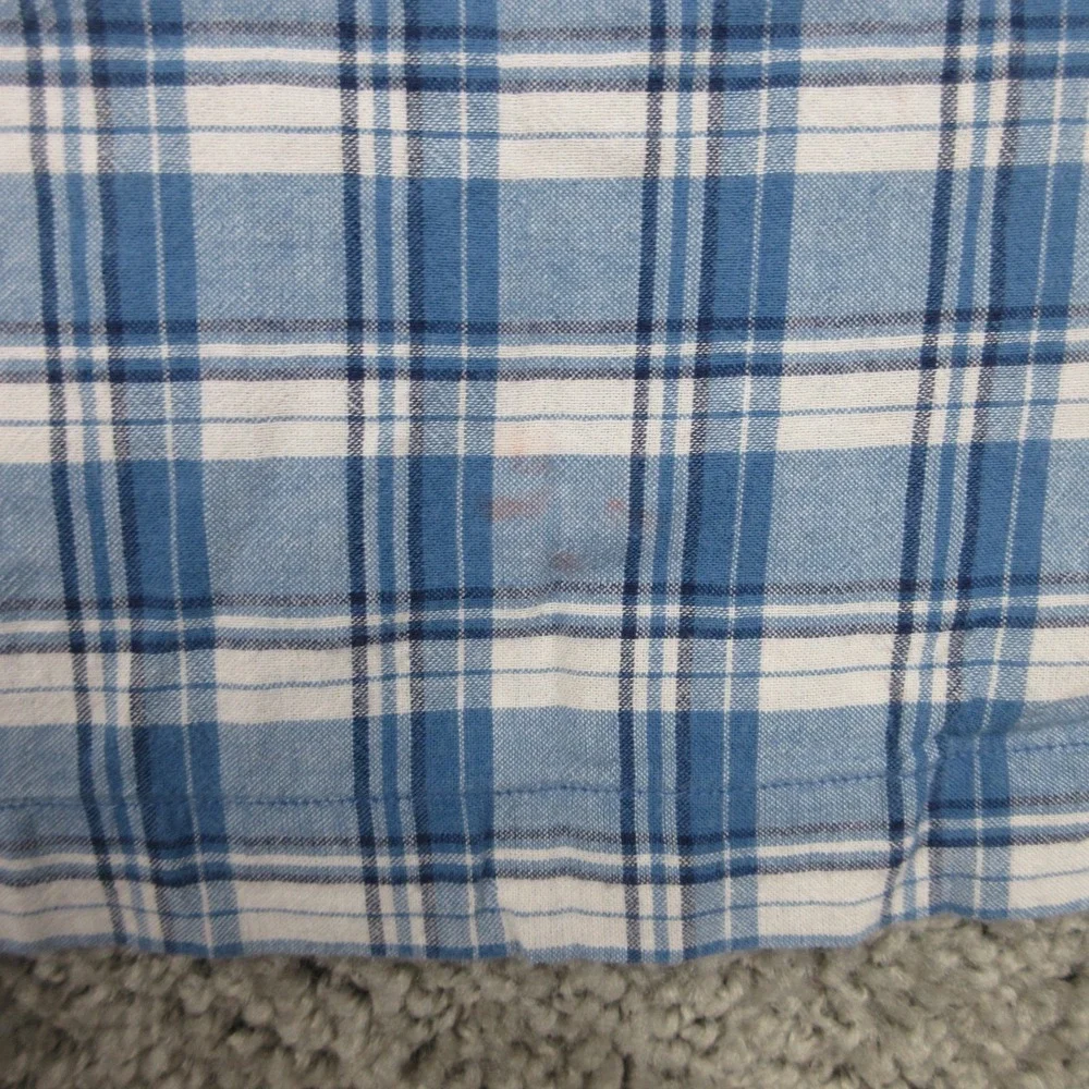 Polo Ralph Lauren Shirt Mens XL Blue Plaid Adams Camp Loop Collar Button Up